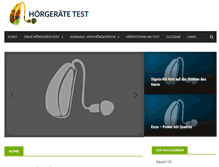 Tablet Screenshot of hoergeraetetest.de